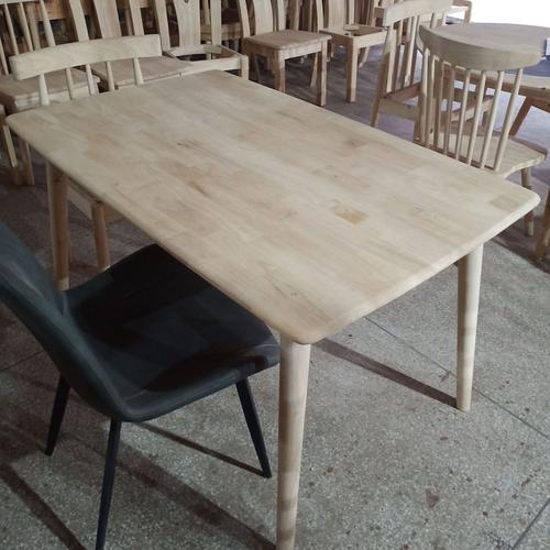 厂家直销北欧实木餐桌白胚白坯白茬家具橡胶木原木色胡桃色餐桌